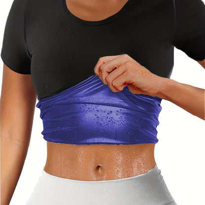 T-shirt sauna pour femme - Haut de sport sculptant et respirant