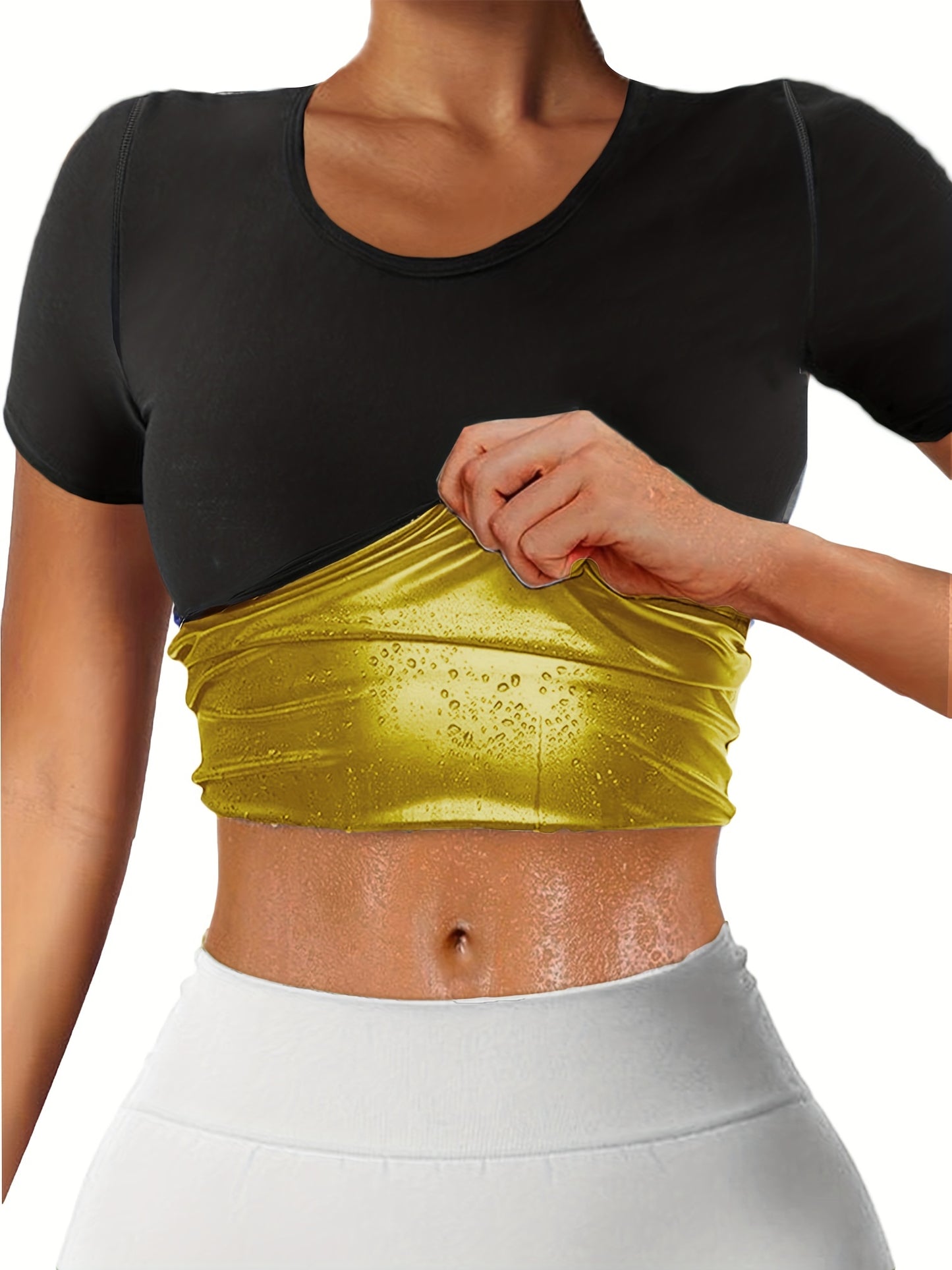 T-shirt sauna pour femme - Haut de sport sculptant et respirant
