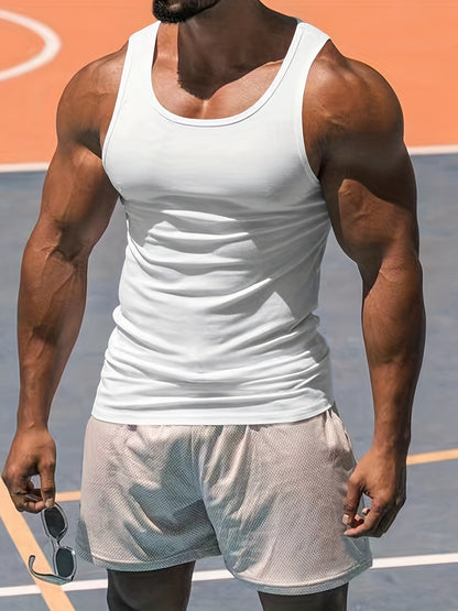 Muskelbetontes Tanktop für Herren – Schnelltrocknendes Bodybuilding-Fitnessshirt