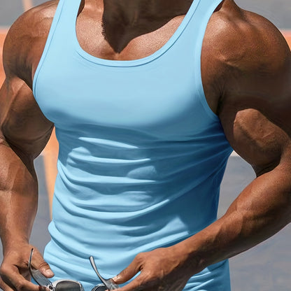 Muskelbetontes Tanktop für Herren – Schnelltrocknendes Bodybuilding-Fitnessshirt