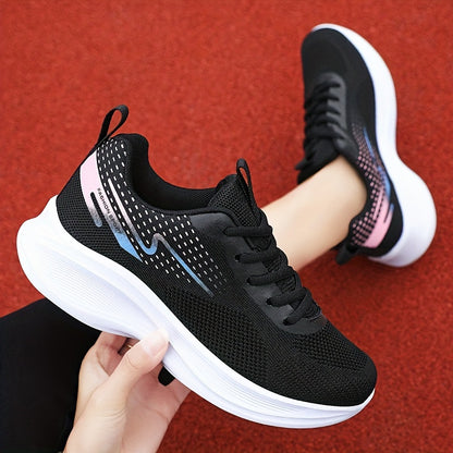 Women's Breathable Knit Sneakers - Lightweight Casual Sport Shoes