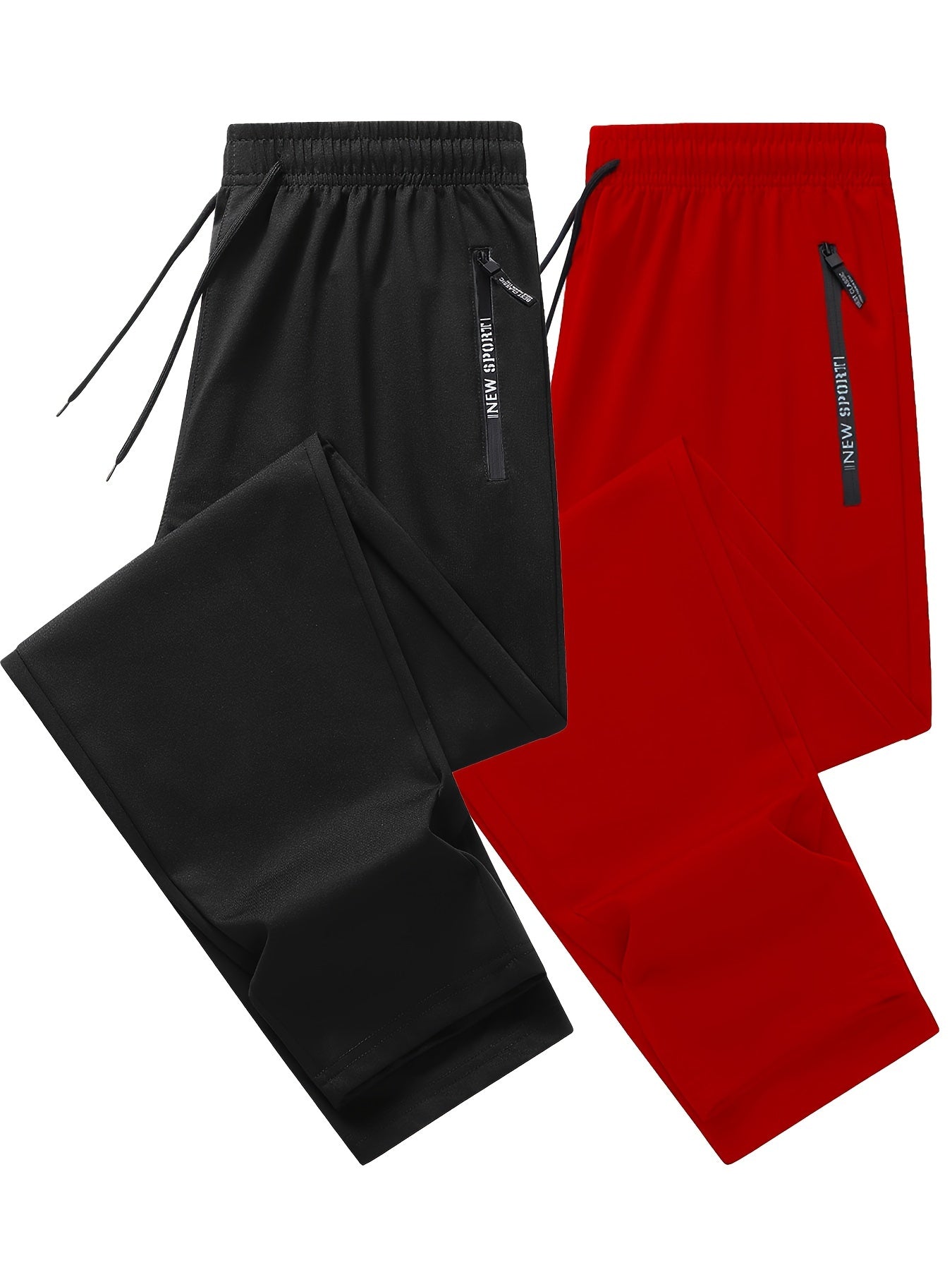 Pantalon de jogging de sport pour homme - Lot de 2 pantalons de survêtement avec poches zippées