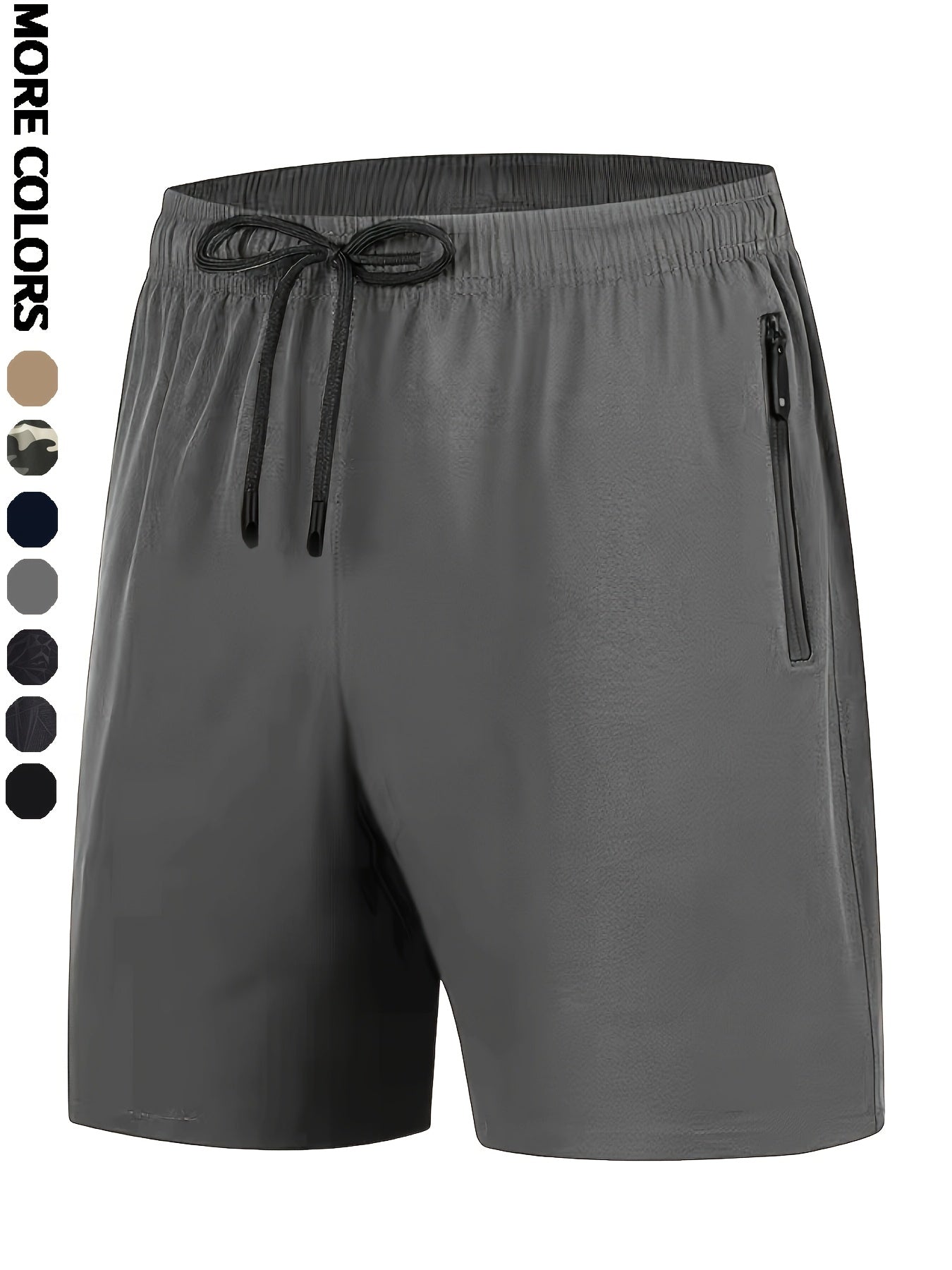 Men's Camo Athletic Shorts - Quick-Dry with Zippered Pockets