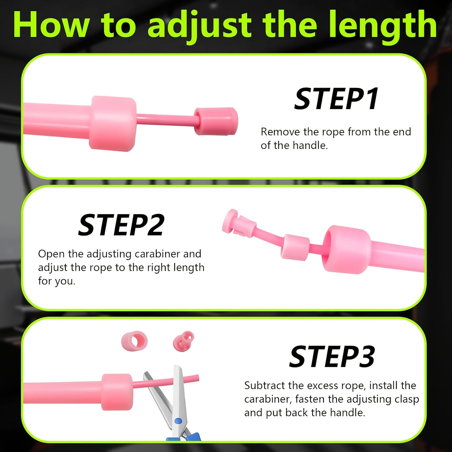 Corde à sauter à vitesse réglable - Corde en PVC anti-nœuds avec poignées ergonomiques