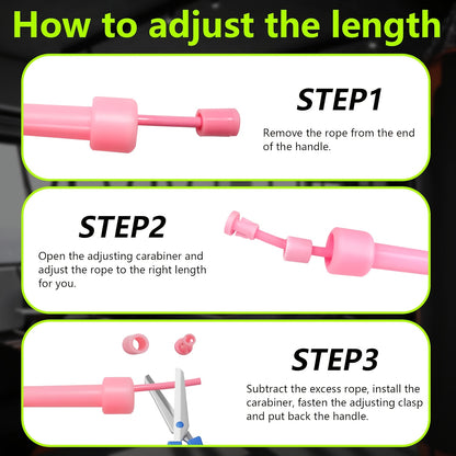 Corde à sauter à vitesse réglable - Corde en PVC anti-nœuds avec poignées ergonomiques