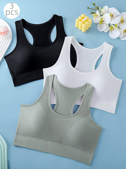 Lot de 3 soutiens-gorge de sport pour femmes - Débardeurs de yoga et de fitness respirants