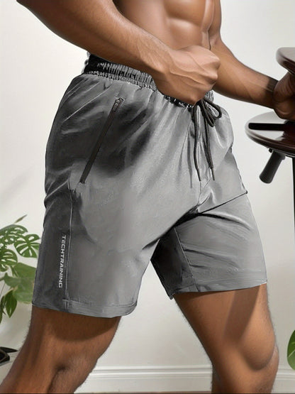 Short de sport performant pour homme - Short de gym stretch à séchage rapide avec poches zippées
