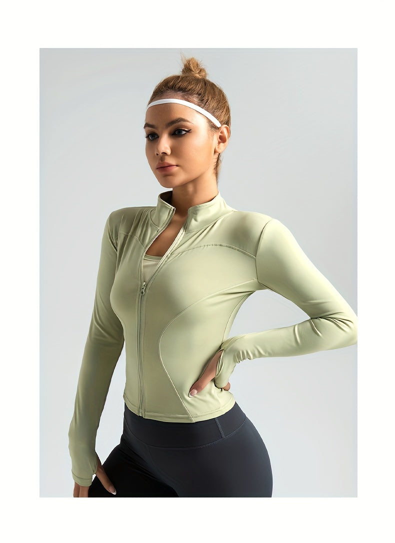 Veste de yoga performante pour femme - Vêtements de sport à fermeture éclair intégrale