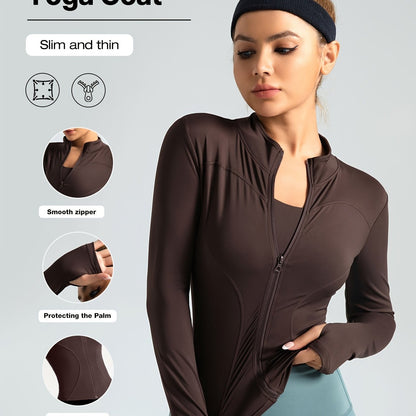 Veste de yoga performante pour femme - Vêtements de sport à fermeture éclair intégrale