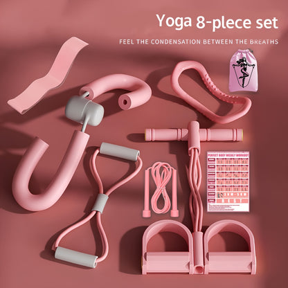 Ensemble de yoga et de fitness 8 pièces - Kit complet d'entraînement à domicile avec bandes de résistance