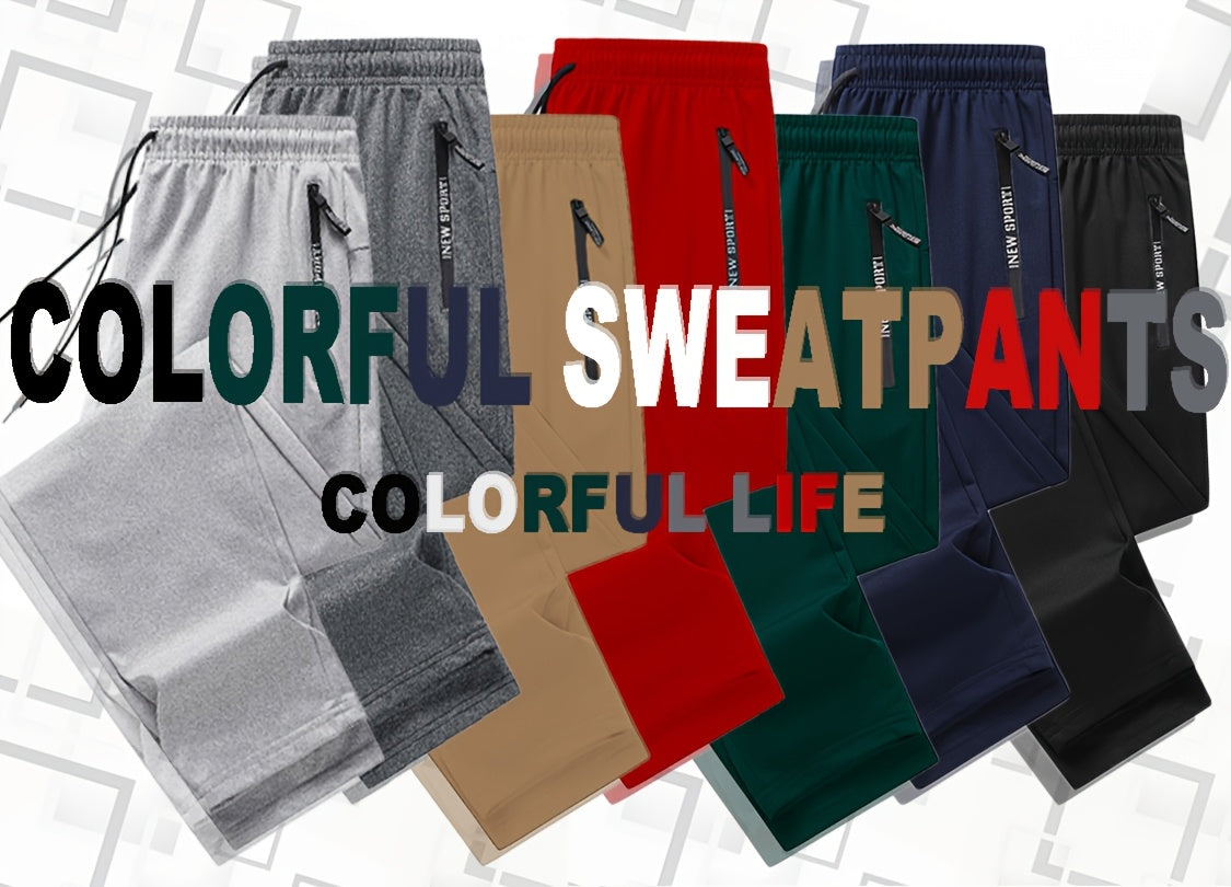 Pantalon de jogging de sport pour homme - Lot de 2 pantalons de survêtement avec poches zippées