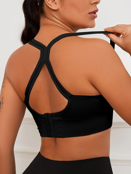 Women's Sports Bras 5-Pack - Seamless Low-Cut Nylon Fitness Bras