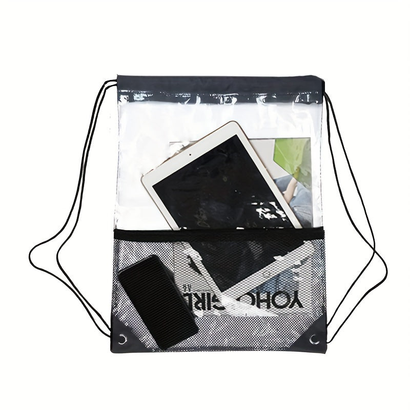 Sac à dos imperméable à cordon - Sac de sport transparent en PVC pour les voyages et le sport