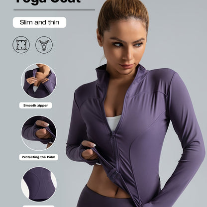 Veste de yoga performante pour femme - Vêtements de sport à fermeture éclair intégrale
