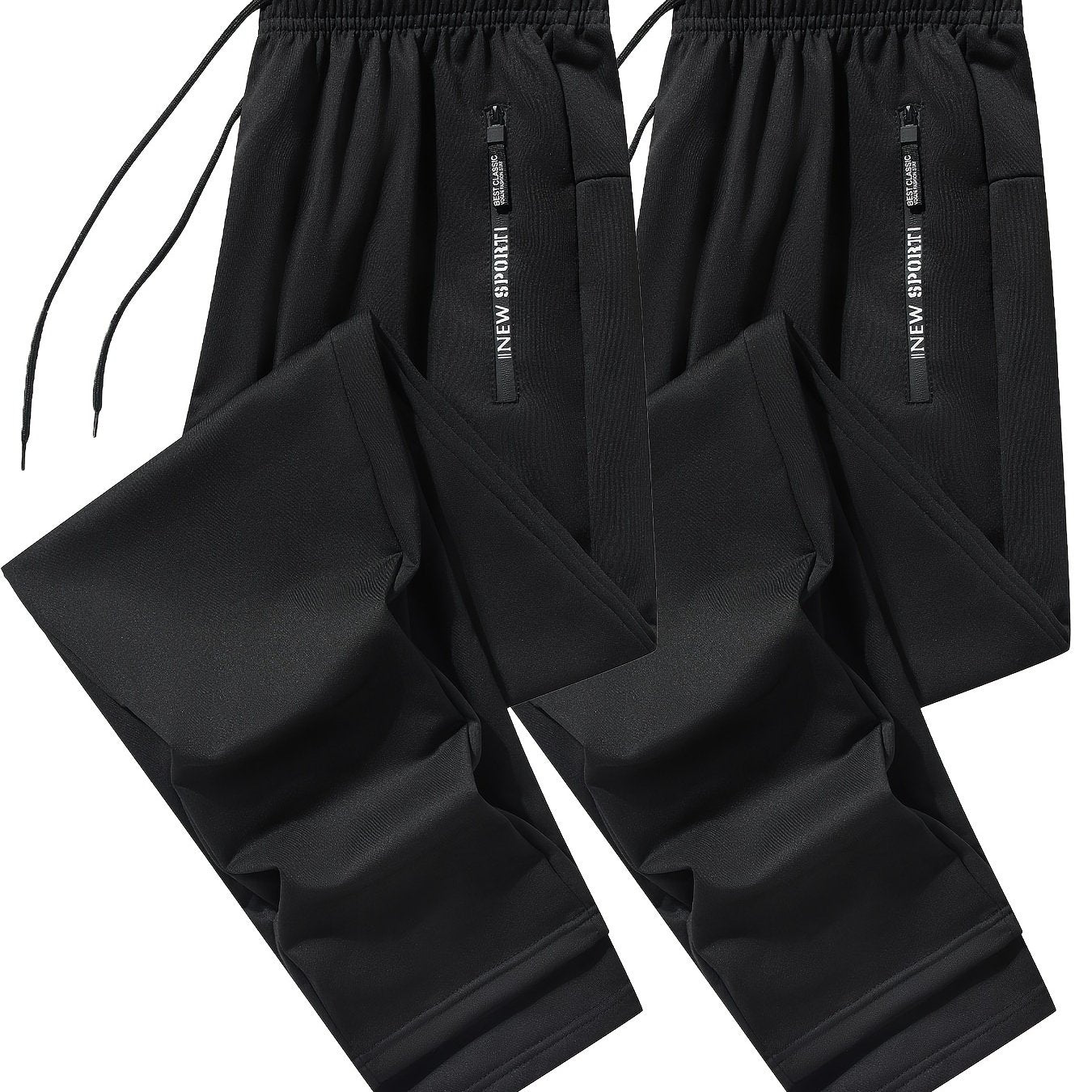 Pantalon de jogging de sport pour homme - Lot de 2 pantalons de survêtement avec poches zippées