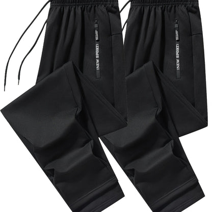 Pantalon de jogging de sport pour homme - Lot de 2 pantalons de survêtement avec poches zippées
