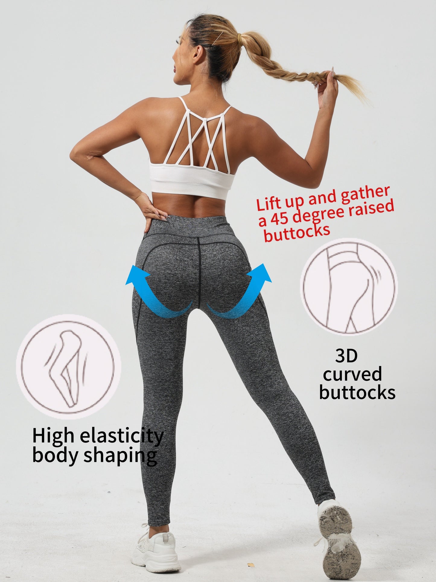 5er-Pack Yoga-Hosen für Damen mit hohem Bund – Leggings mit Bauchkontrolle und Taschen