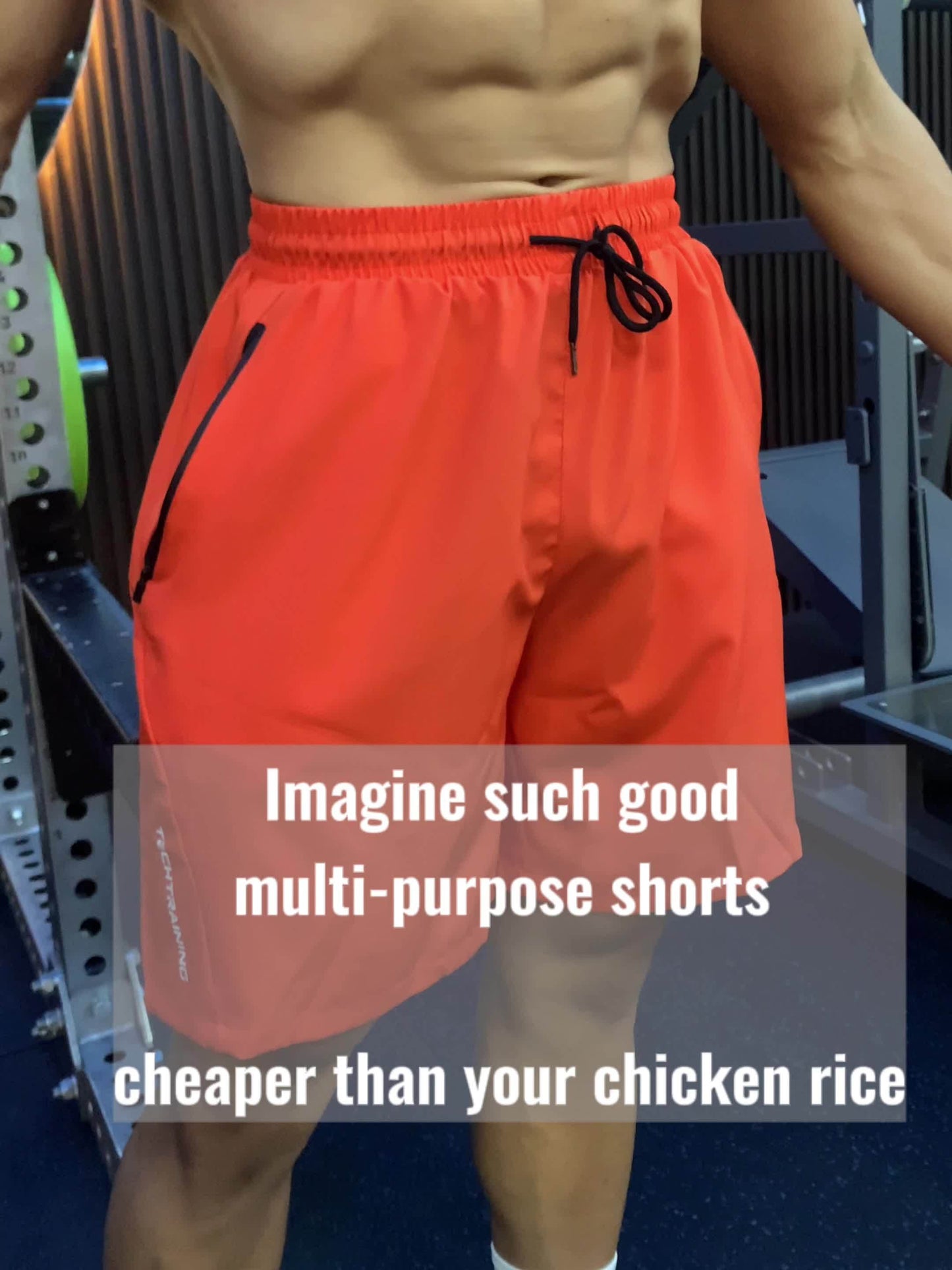 Short de sport performant pour homme - Short de gym stretch à séchage rapide avec poches zippées