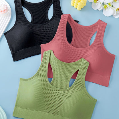 Lot de 3 soutiens-gorge de sport pour femmes - Débardeurs de yoga et de fitness respirants