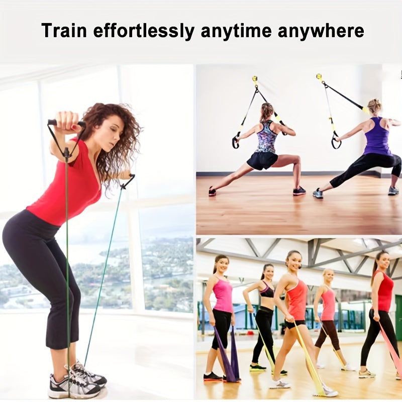 Pilates Resistance Rope with Handles - Yoga Fitness Training Band