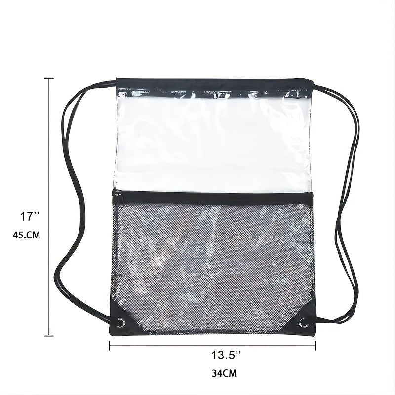 Sac à dos imperméable à cordon - Sac de sport transparent en PVC pour les voyages et le sport
