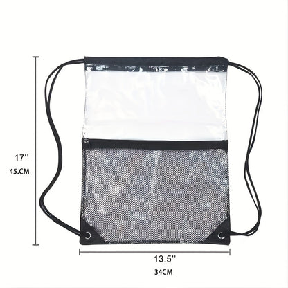 Sac à dos imperméable à cordon - Sac de sport transparent en PVC pour les voyages et le sport