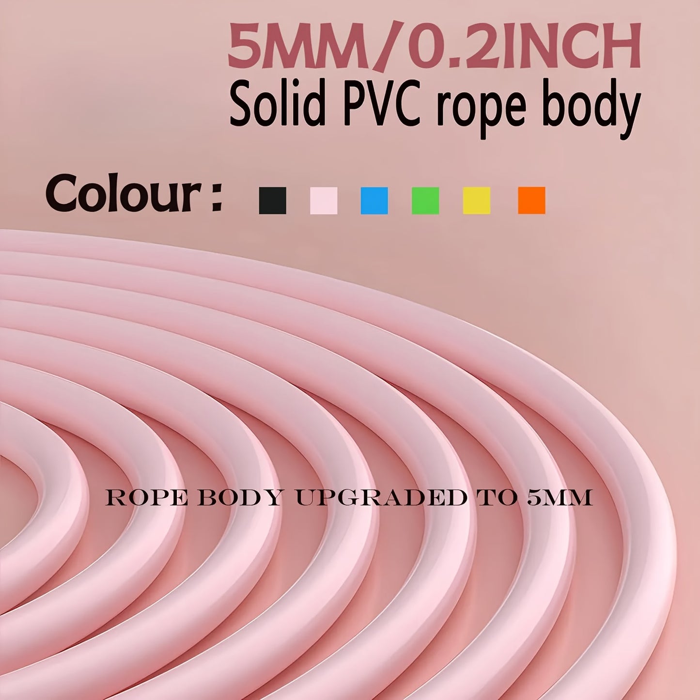 Corde à sauter à vitesse réglable - Corde en PVC anti-nœuds avec poignées ergonomiques