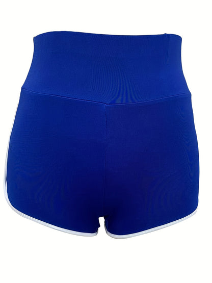Short de sport froncé à bordure contrastée pour femme - Short de sport à bordures contrastées