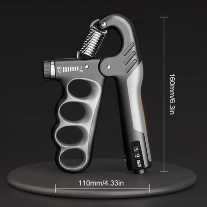 Pince de préhension réglable 5-100 kg - Entraîneur de force de préhension avec comptage
