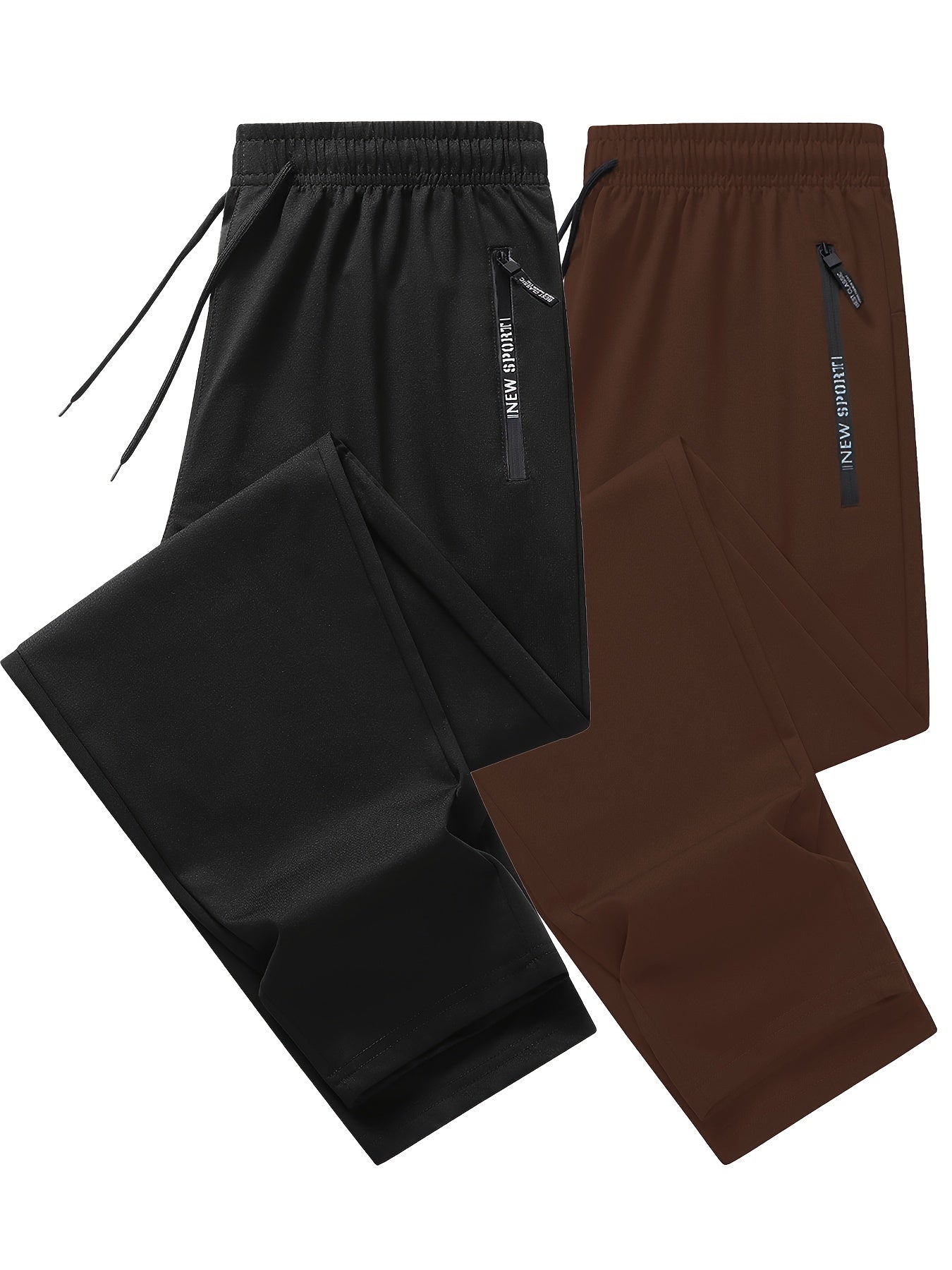 Pantalon de jogging de sport pour homme - Lot de 2 pantalons de survêtement avec poches zippées