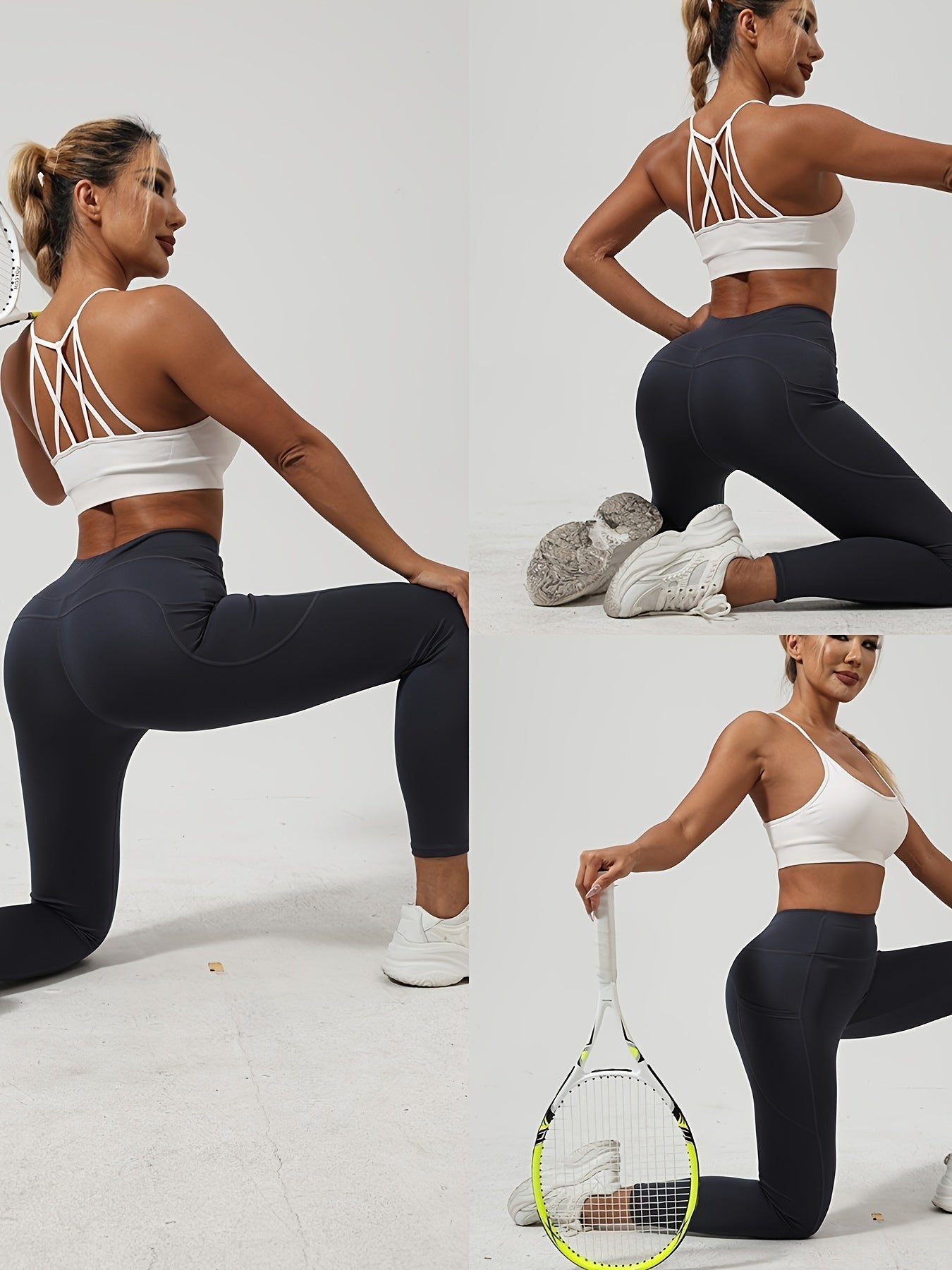 5er-Pack Yoga-Hosen für Damen mit hohem Bund – Leggings mit Bauchkontrolle und Taschen