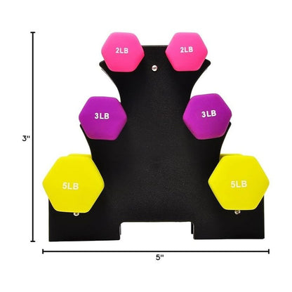 Professional Dumbbell Set with Storage Rack - Neoprene Hex Weights for Home Gym