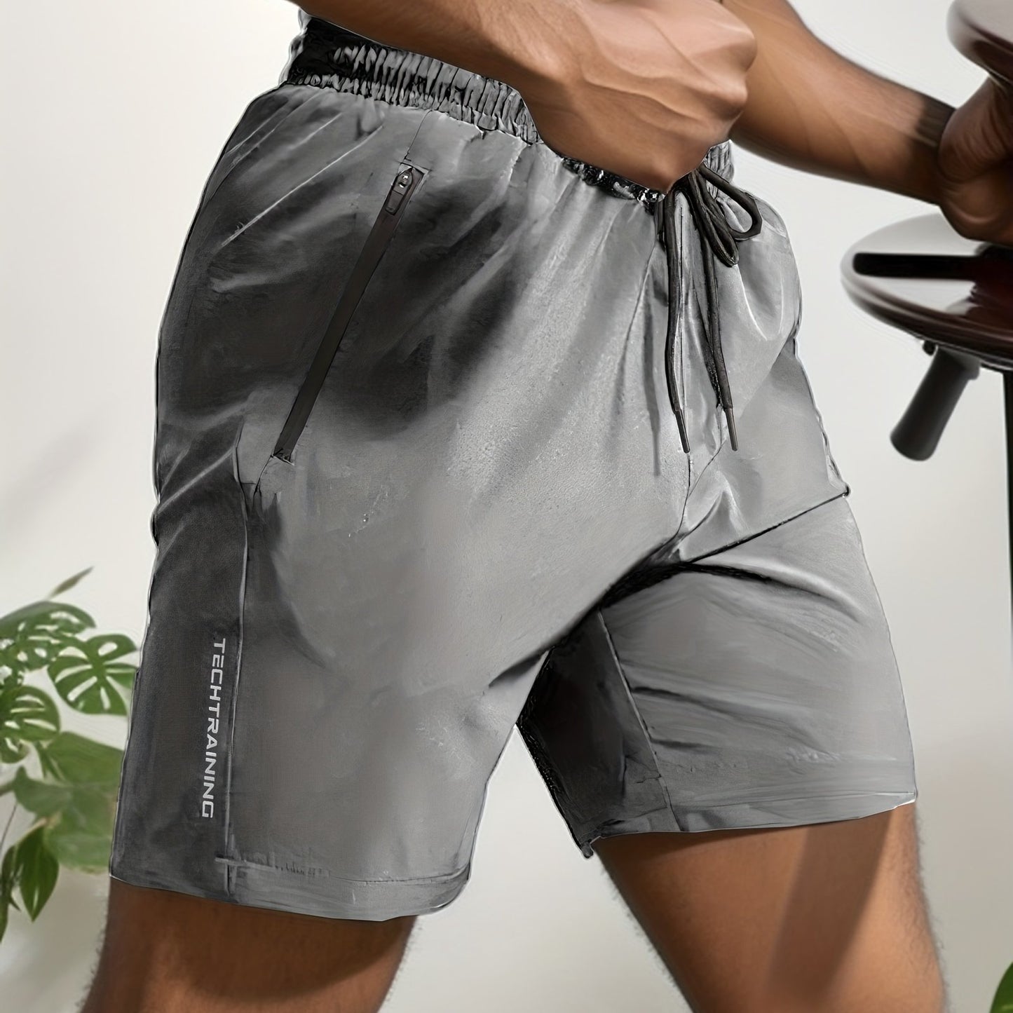 Short de sport performant pour homme - Short de gym stretch à séchage rapide avec poches zippées