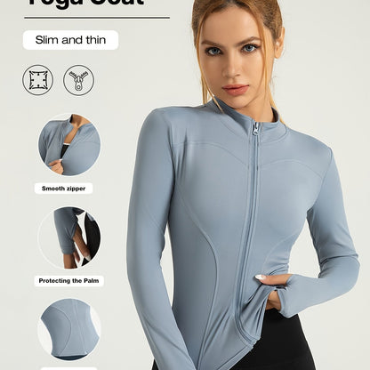 Veste de yoga performante pour femme - Vêtements de sport à fermeture éclair intégrale