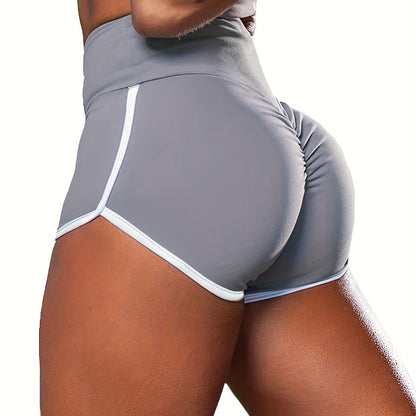 Short de sport froncé à bordure contrastée pour femme - Short de sport à bordures contrastées