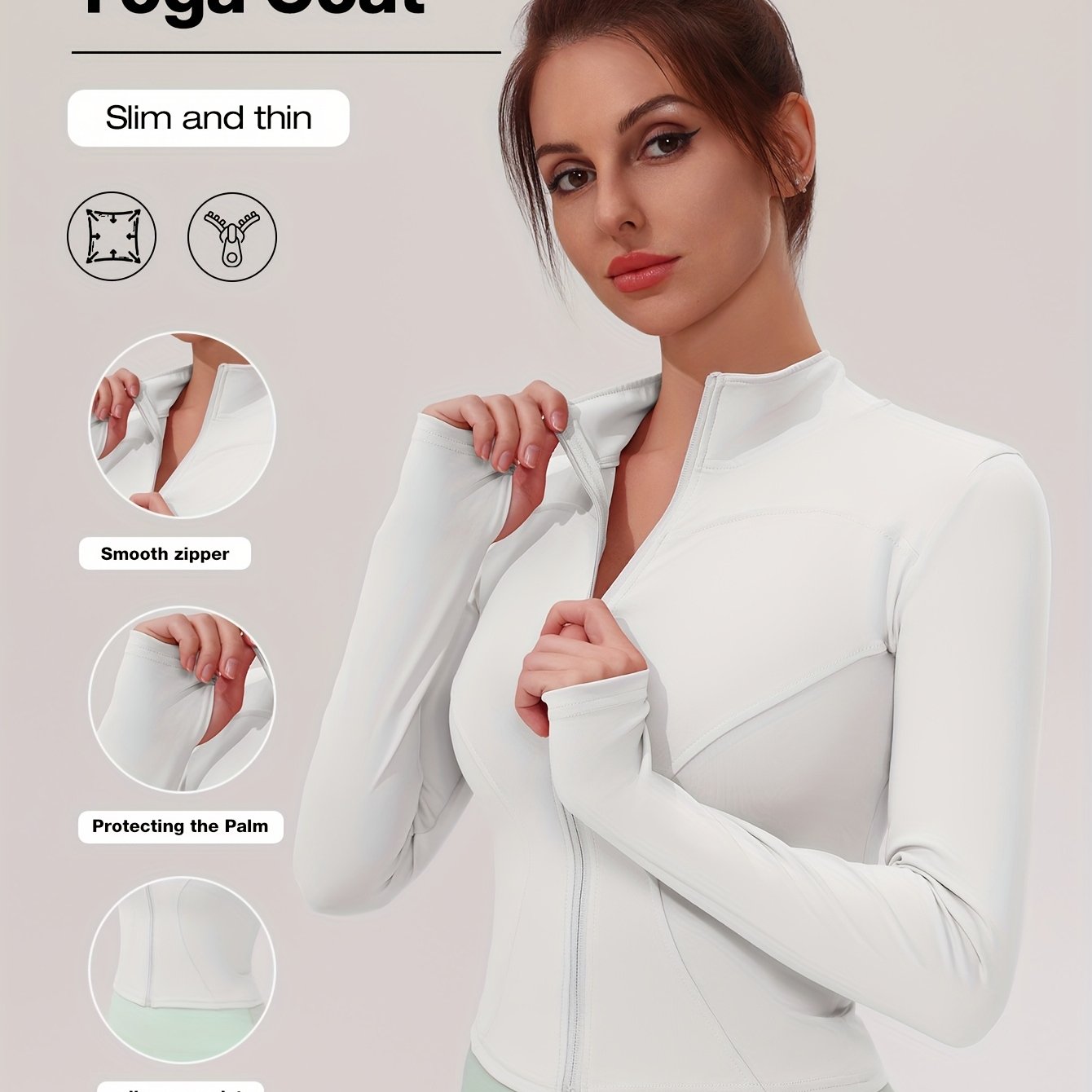 Veste de yoga performante pour femme - Vêtements de sport à fermeture éclair intégrale