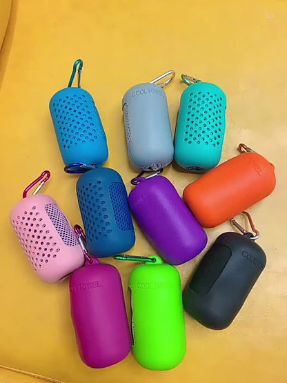 Quick-Dry Sports Towel with Storage Case - Cooling Microfiber Gym Towel