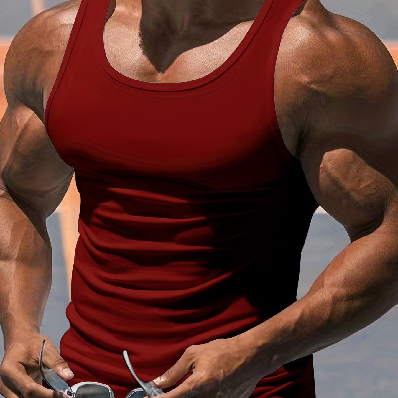 Muskelbetontes Tanktop für Herren – Schnelltrocknendes Bodybuilding-Fitnessshirt