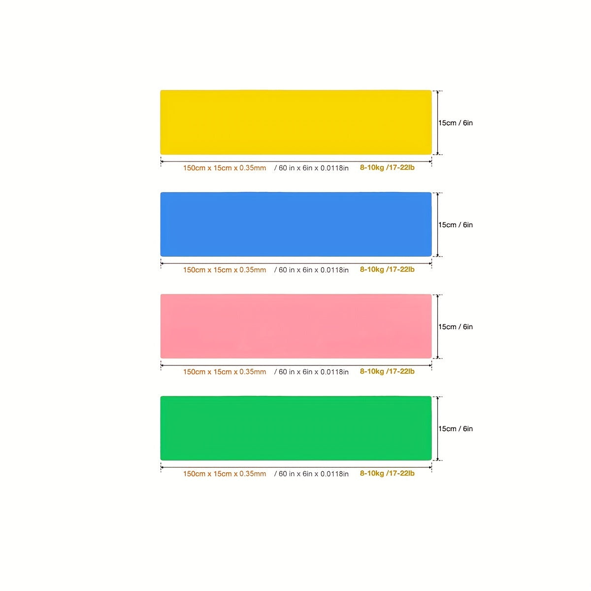 Bande de résistance en latex - Bande élastique d'entraînement pour Pilates et fitness à domicile