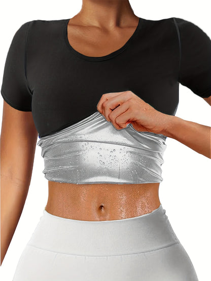 T-shirt sauna pour femme - Haut de sport sculptant et respirant