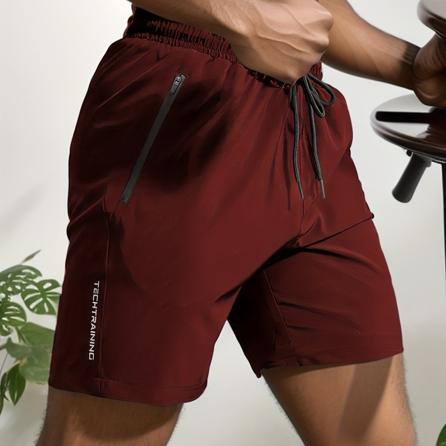 Short de sport performant pour homme - Short de gym stretch à séchage rapide avec poches zippées