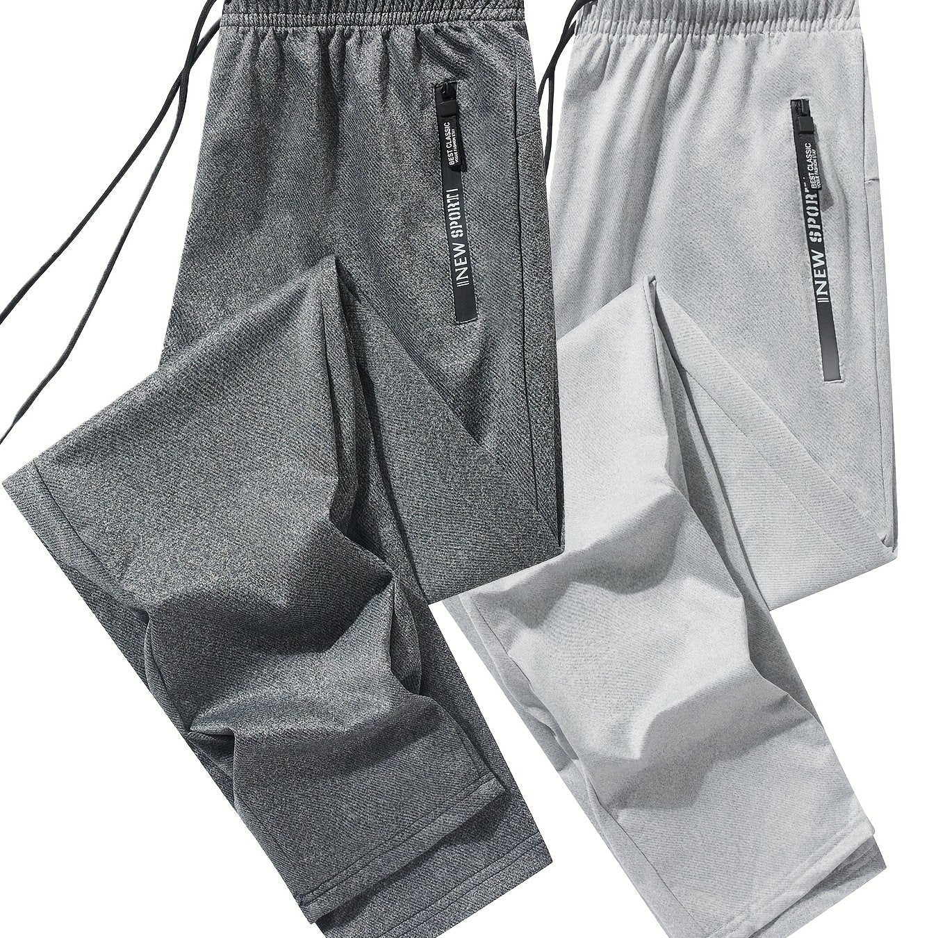 Pantalon de jogging de sport pour homme - Lot de 2 pantalons de survêtement avec poches zippées