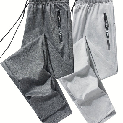 Pantalon de jogging de sport pour homme - Lot de 2 pantalons de survêtement avec poches zippées