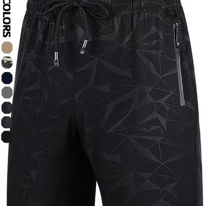 Men's Camo Athletic Shorts - Quick-Dry with Zippered Pockets