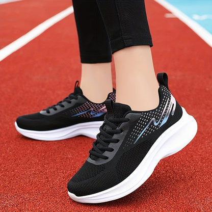 Women's Breathable Knit Sneakers - Lightweight Casual Sport Shoes