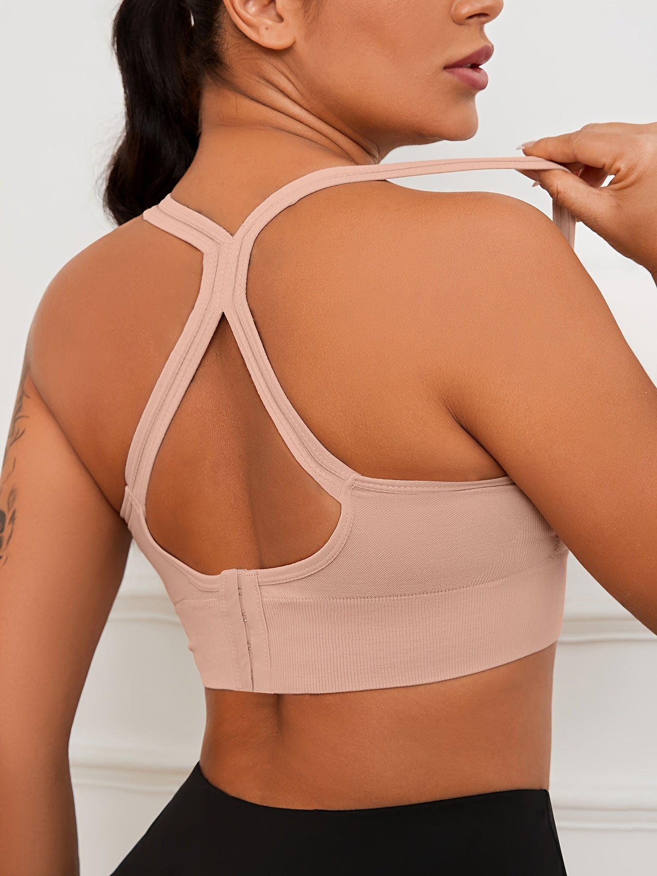 Women's Sports Bras 5-Pack - Seamless Low-Cut Nylon Fitness Bras