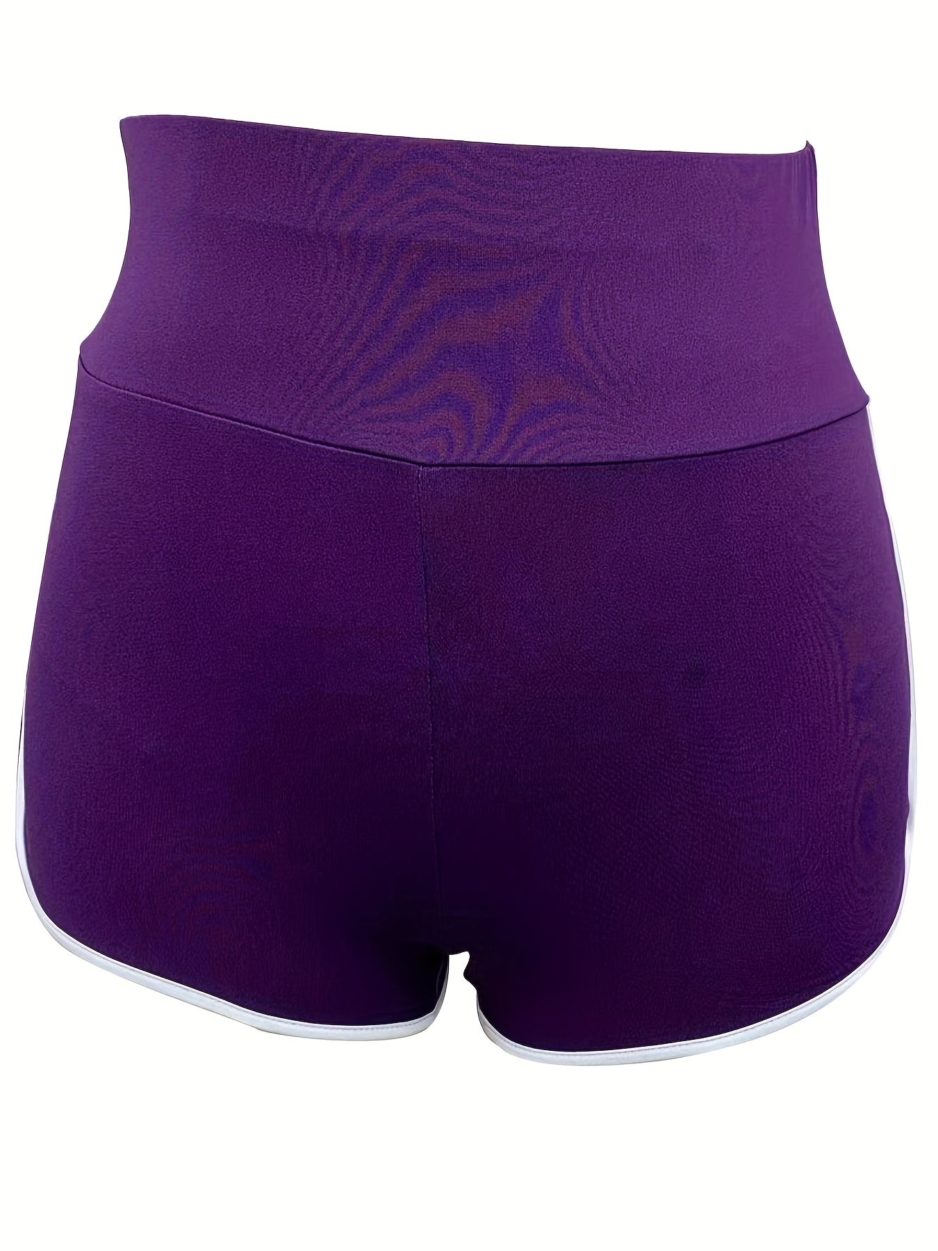 Short de sport froncé à bordure contrastée pour femme - Short de sport à bordures contrastées
