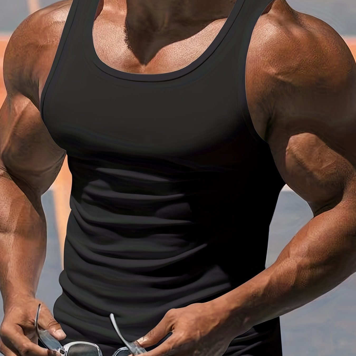 Muskelbetontes Tanktop für Herren – Schnelltrocknendes Bodybuilding-Fitnessshirt