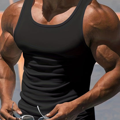 Muskelbetontes Tanktop für Herren – Schnelltrocknendes Bodybuilding-Fitnessshirt