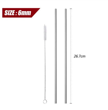 Pailles réutilisables en acier inoxydable - Pailles en métal écologiques | Ensemble arc-en-ciel courbées et droites pour cocktails